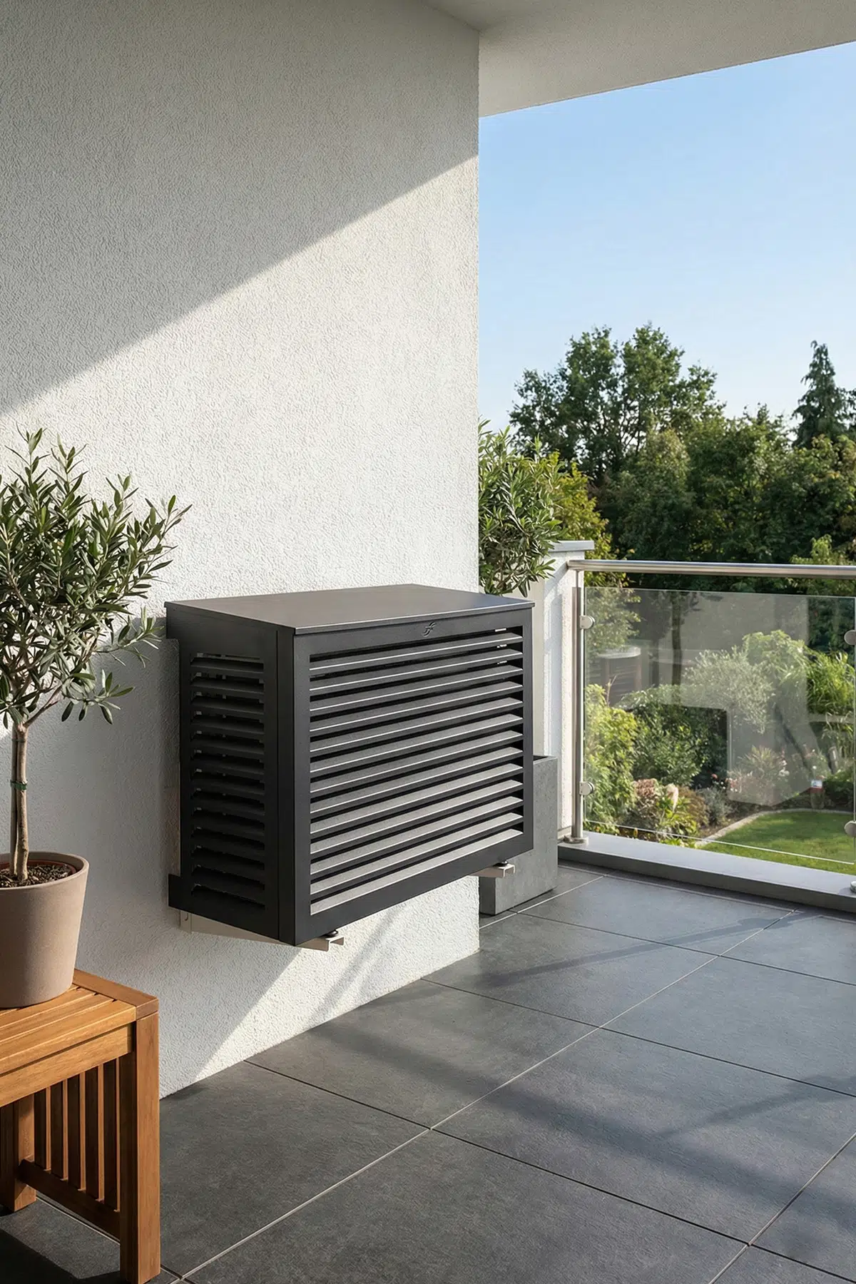 Klima Gizleme Kafesi Alüminyum Açılı Condor - Antrasit