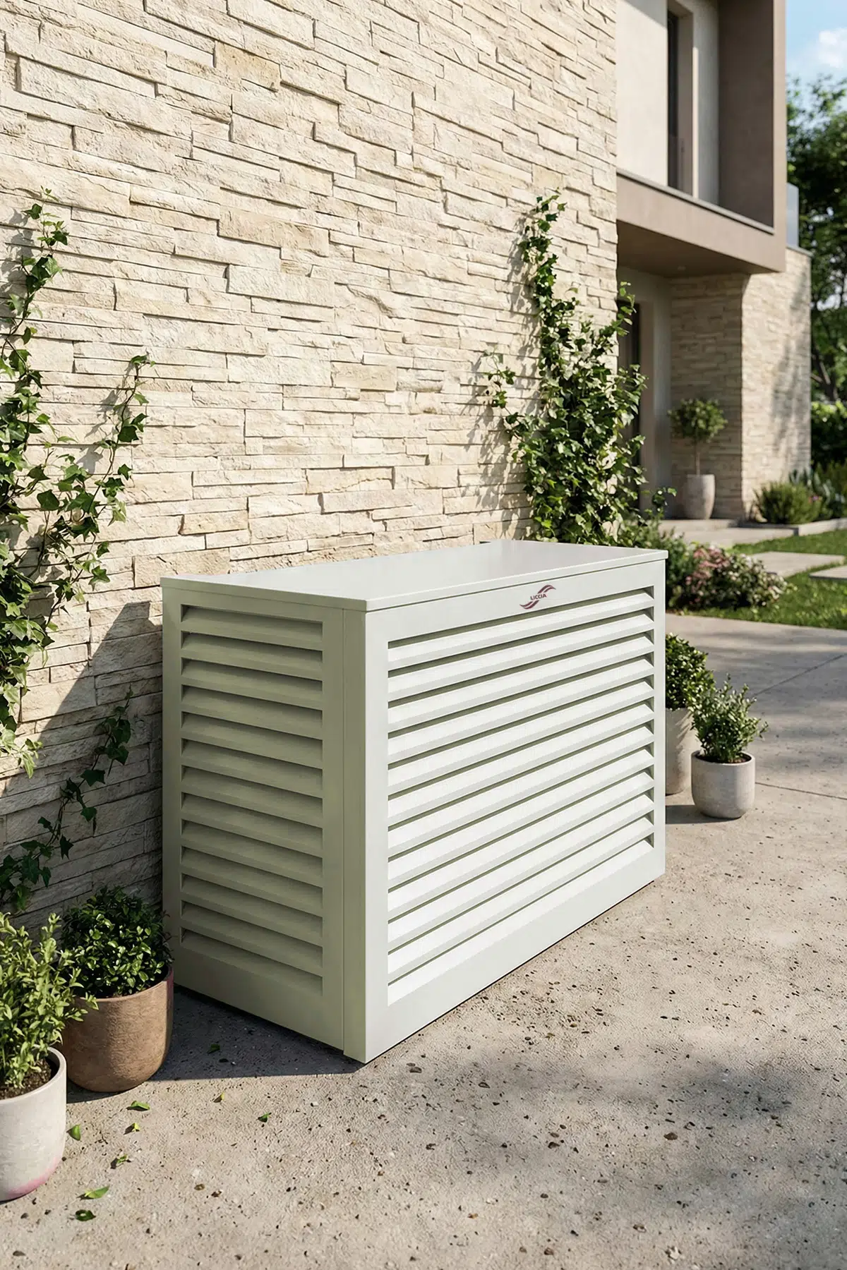 Klima Gizleme Kafesi Alüminyum Açısız Condor - Açık Gri