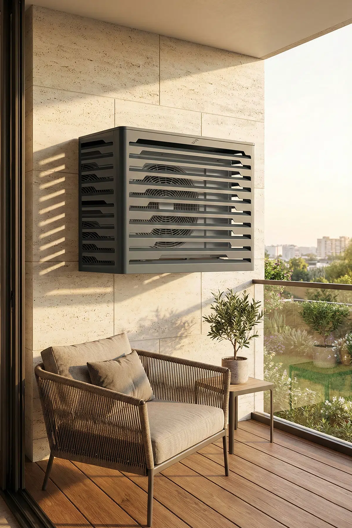 Klima Gizleme Kafesi Alüminyum Radius - Antrasit