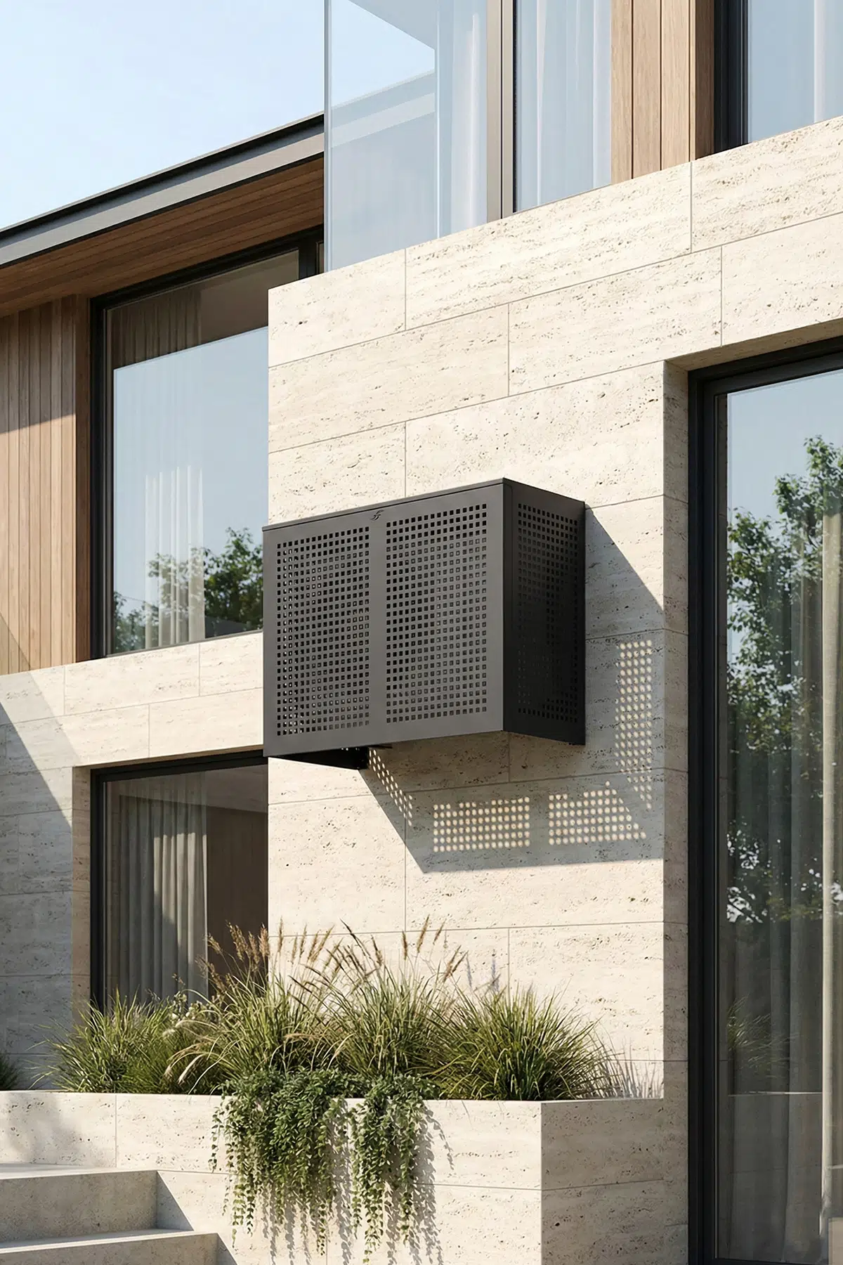 Klima Gizleme Kafesi Alüminyum Square - Antrasit