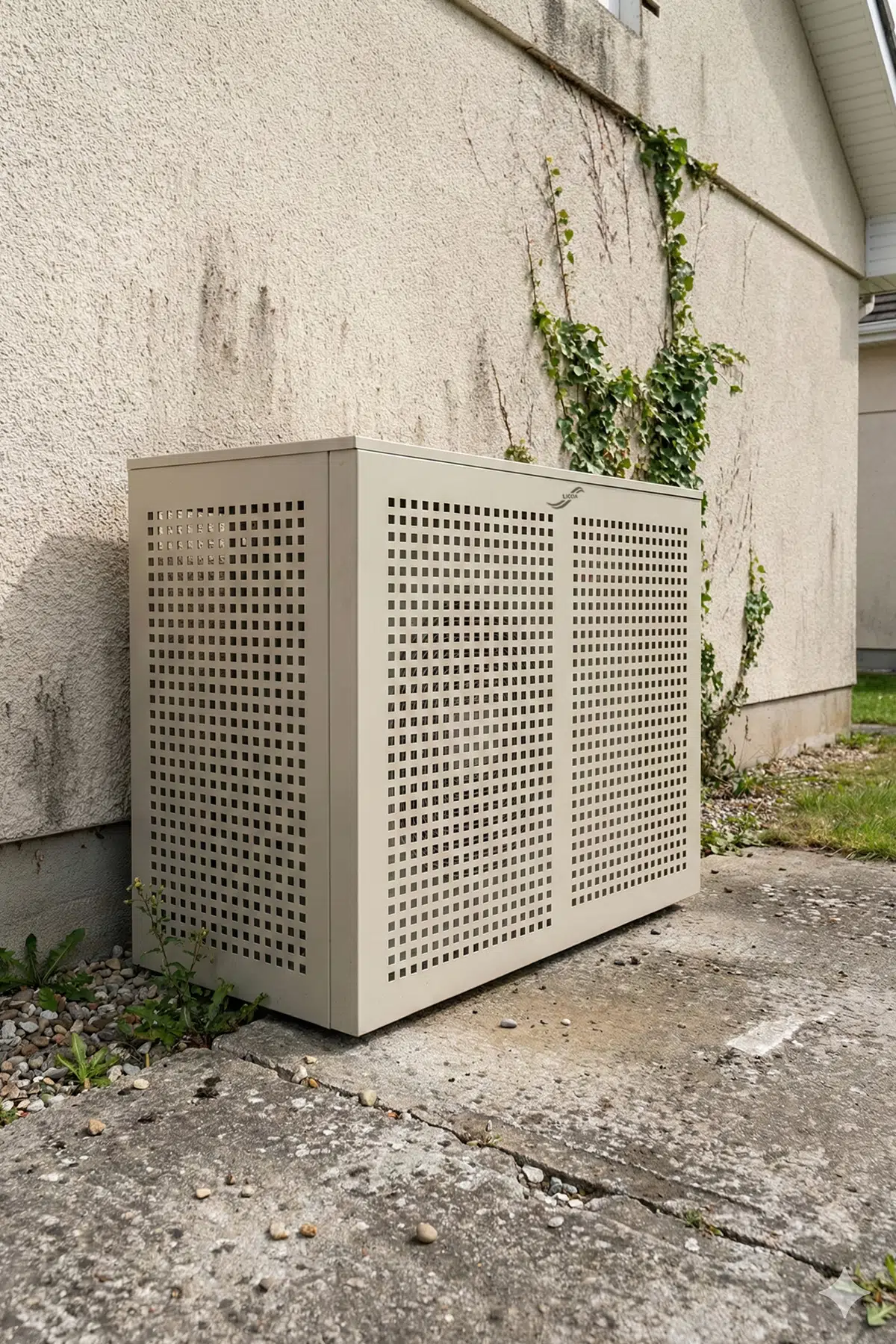 Klima Gizleme Kafesi Alüminyum Square - Açık Gri