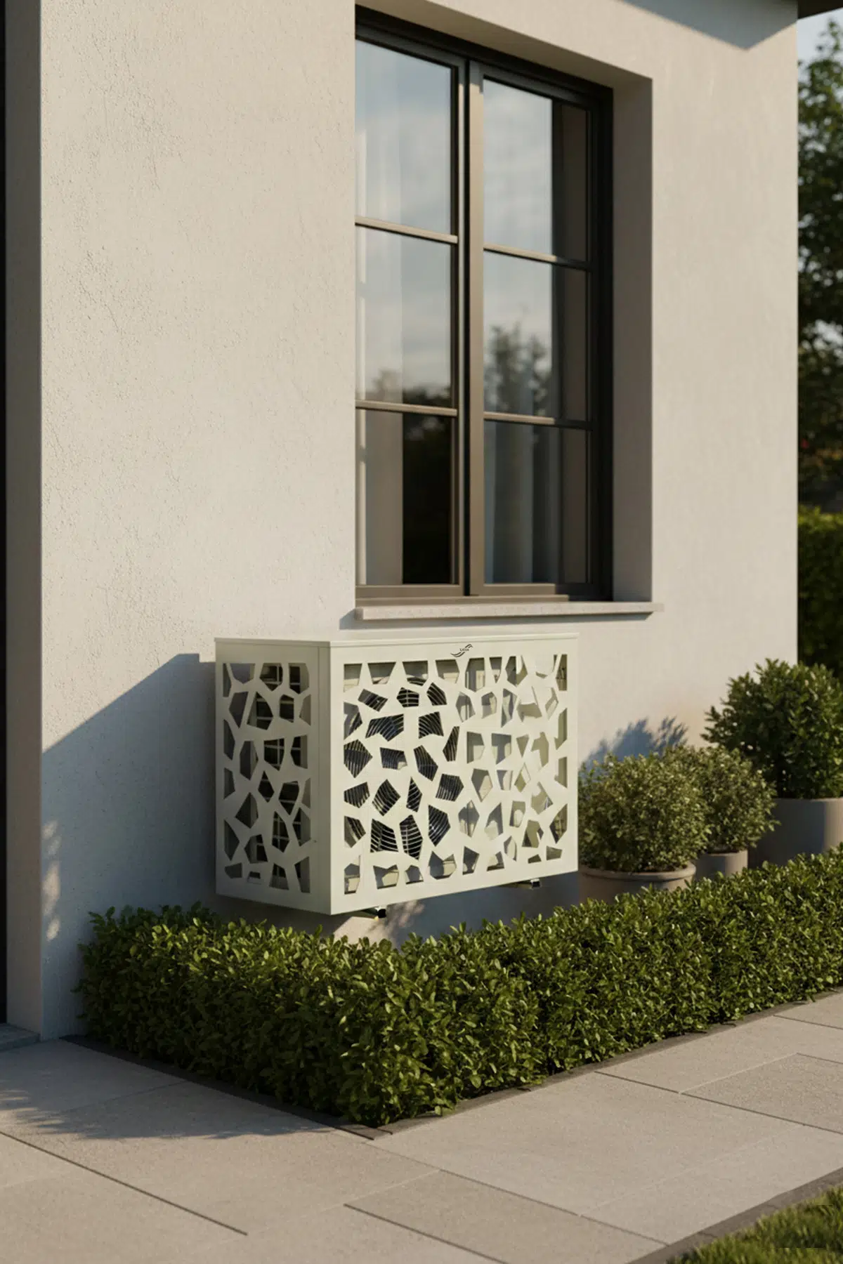 Klima Gizleme Kafesi Alüminyum Stone - Açık Gri