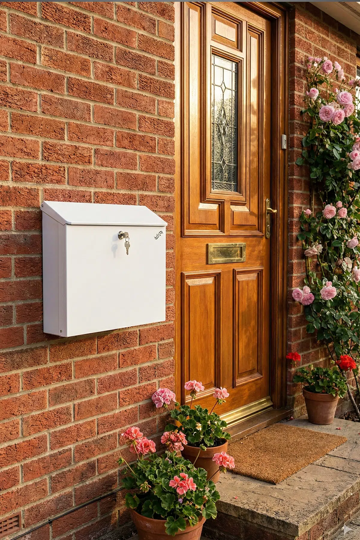 Anahtarlı Metal Posta Kutusu - Beyaz