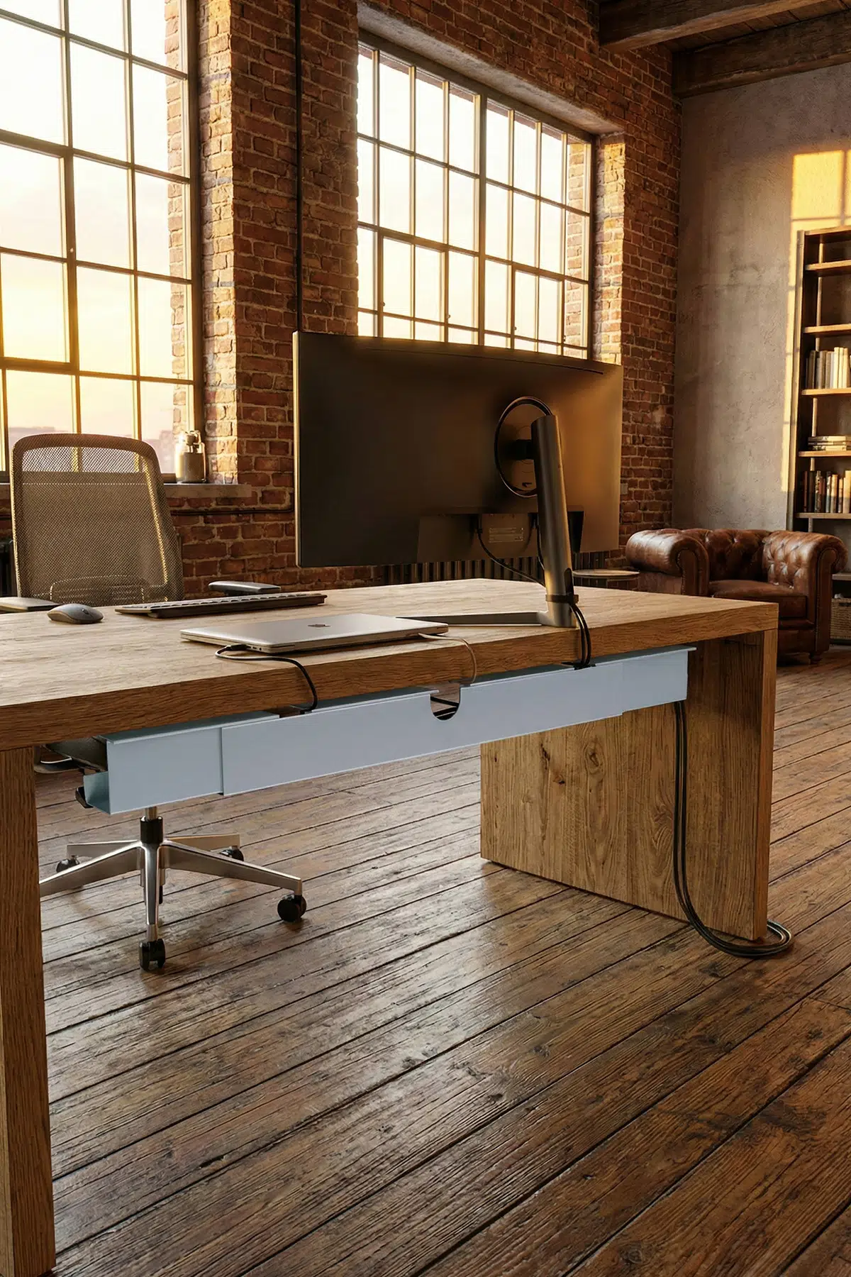 Ayarlanabilir Masa Altı Kablo Düzenleyici 100-150cm - Metalik Gri