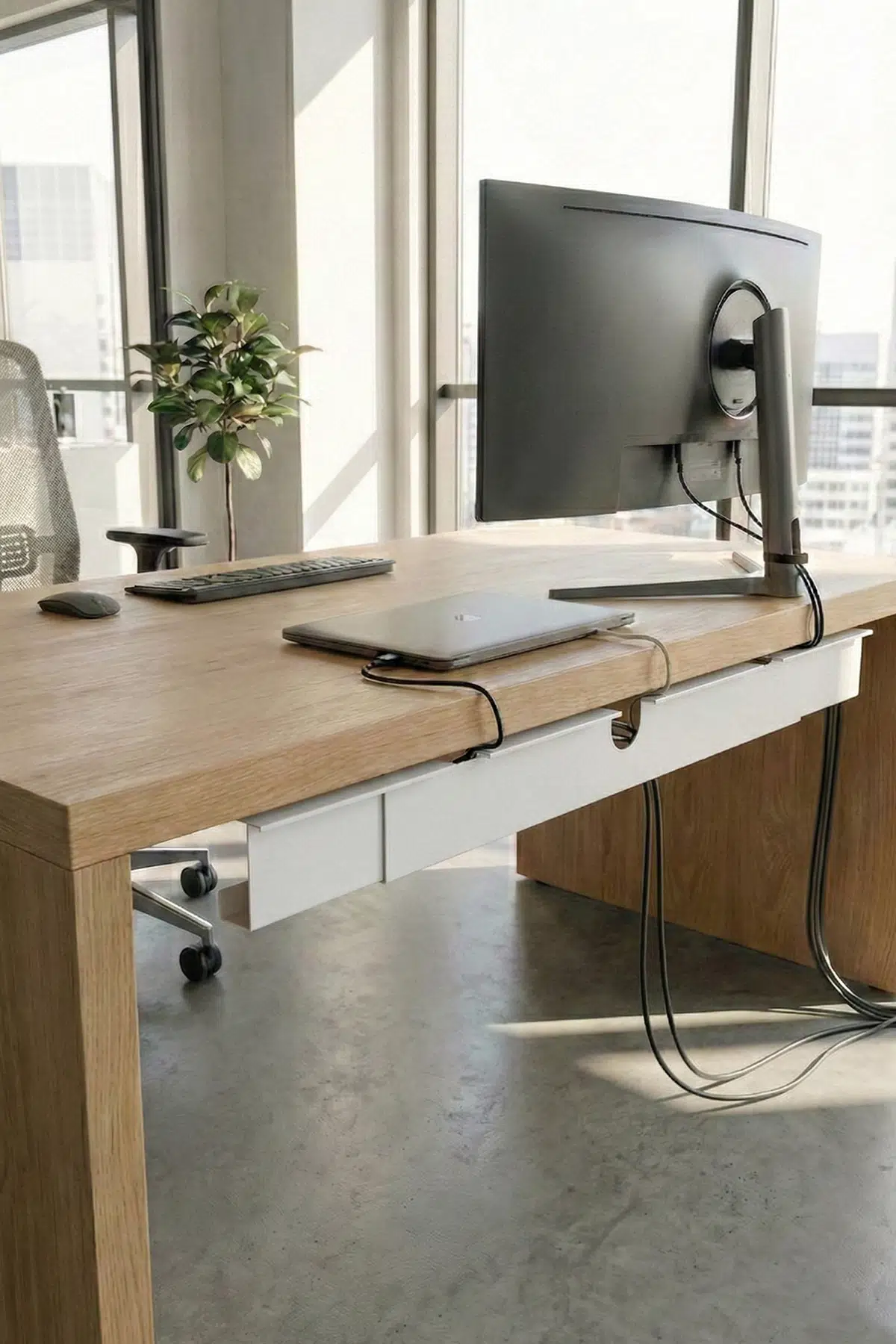 Ayarlanabilir Masa Altı Kablo Düzenleyici 100-150cm - Beyaz