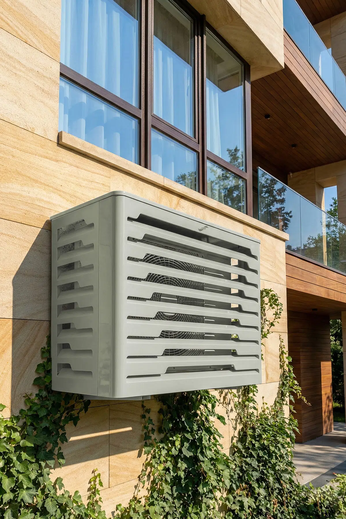 Klima Gizleme Kafesi Alüminyum Radius - Açık Gri