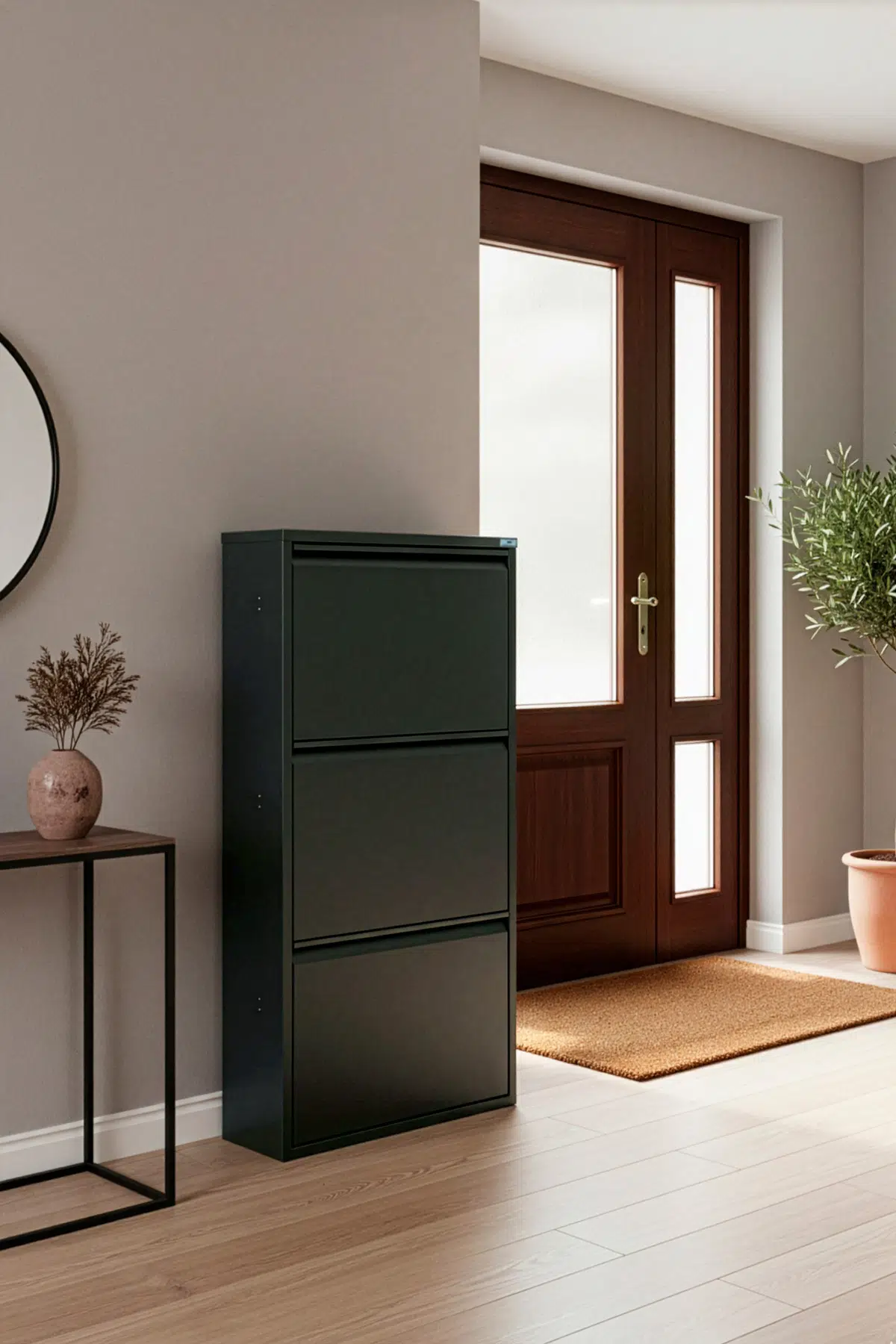 Metal Ayakkabılık 3'lü Model - Antrasit