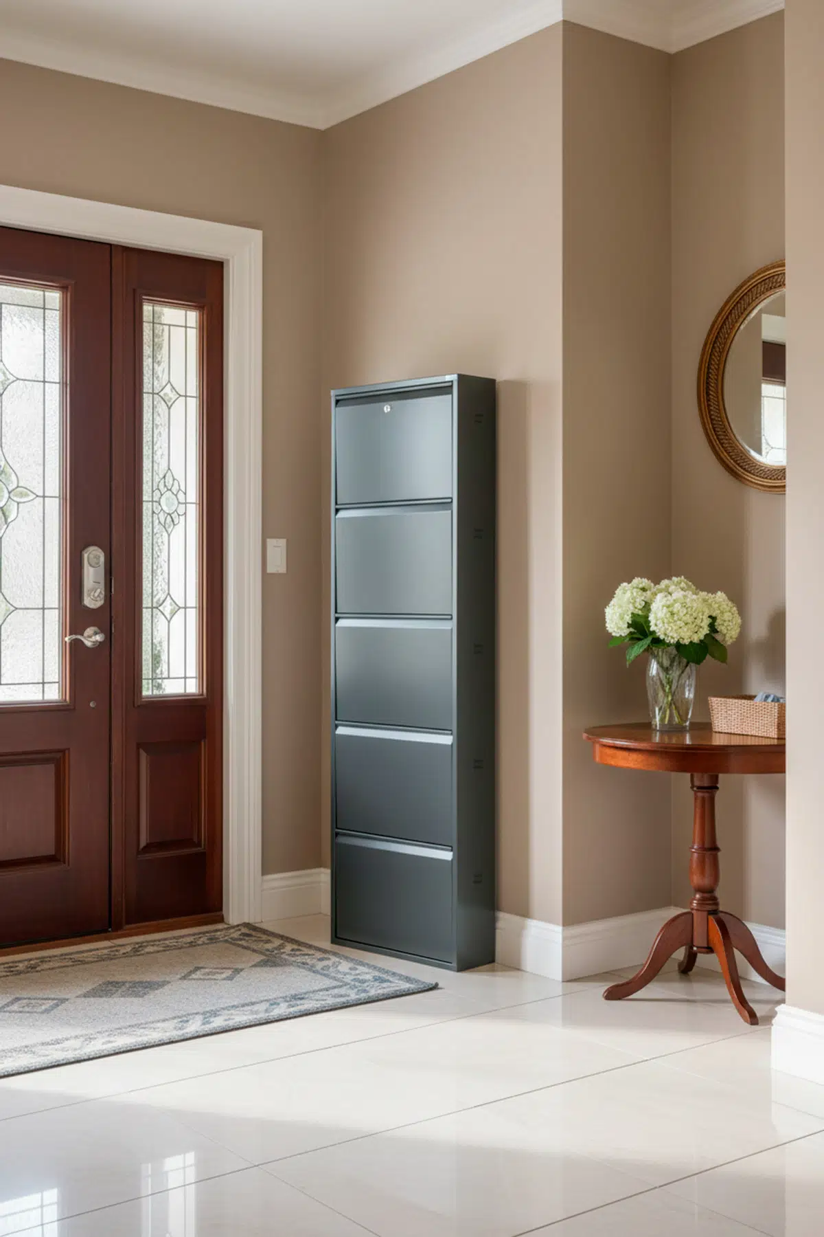 Metal Ayakkabılık 5'li Kilitli Model - Antrasit