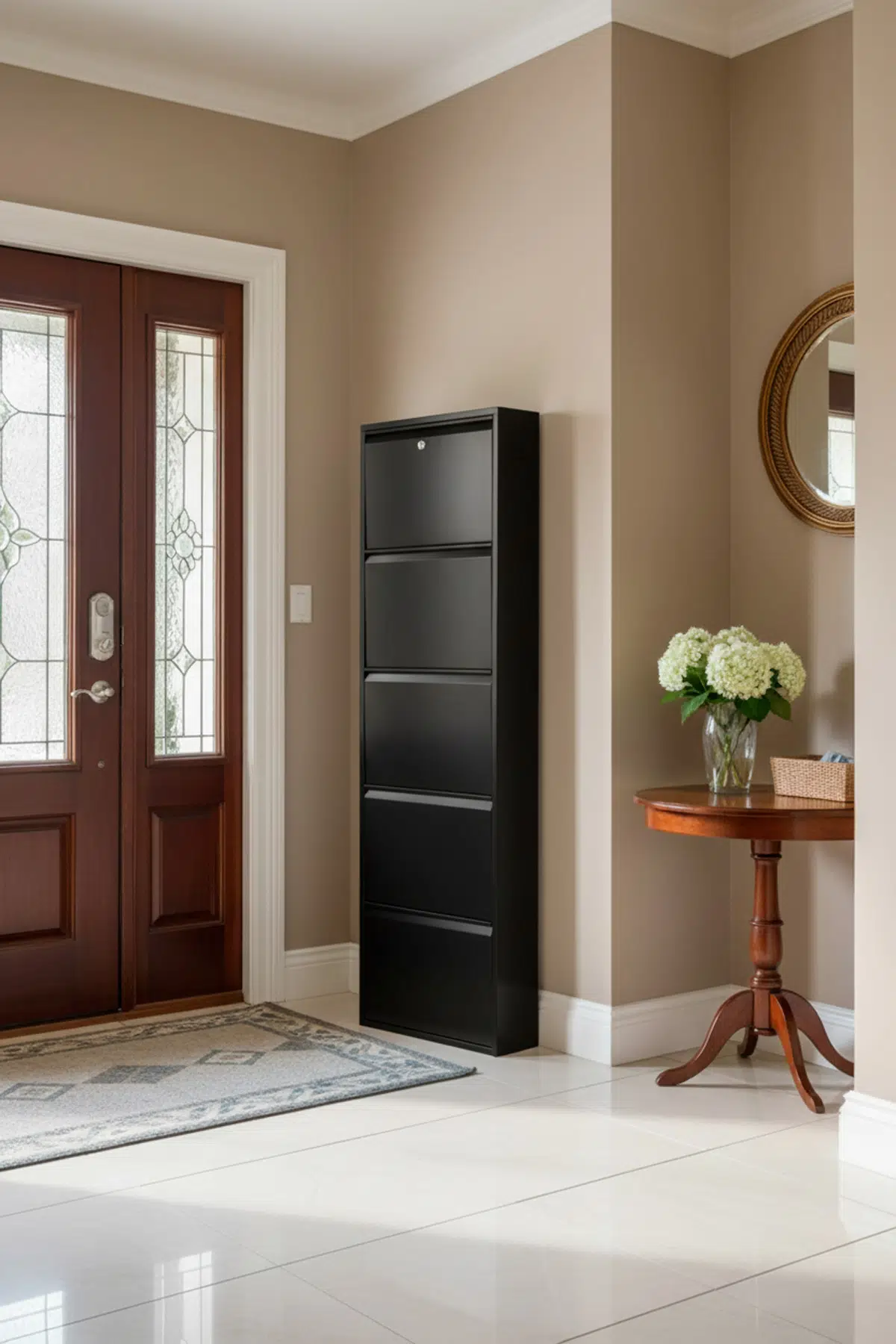 Metal Ayakkabılık 5'li Kilitli Model - Siyah