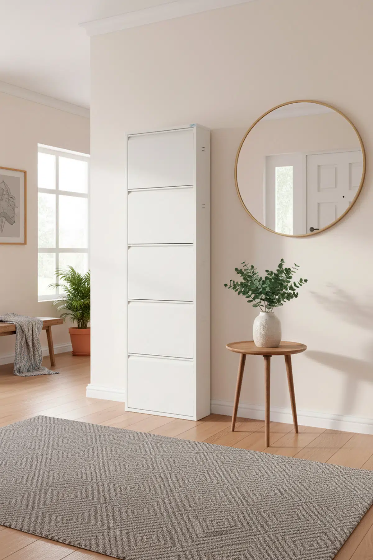 Metal Ayakkabılık 5'li Model - Beyaz