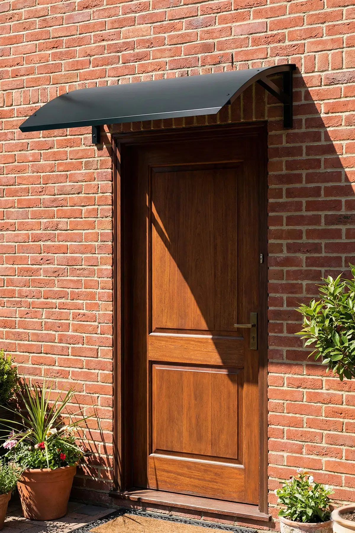 Metal Kapı Pencere Üstü Pratik Sundurma 20x54x92cm - Siyah