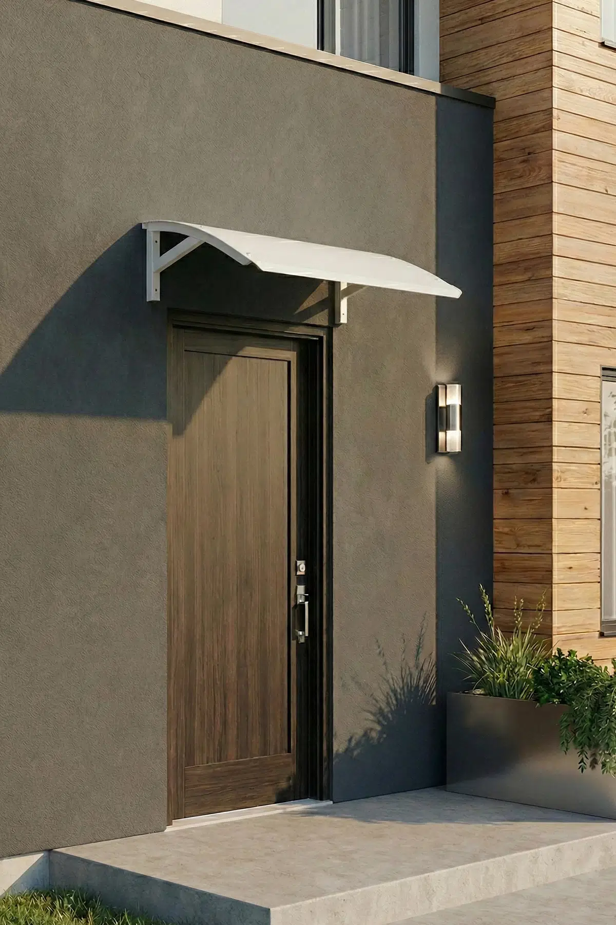 Metal Kapı Pencere Üstü Pratik Sundurma 20x64x115cm - Beyaz