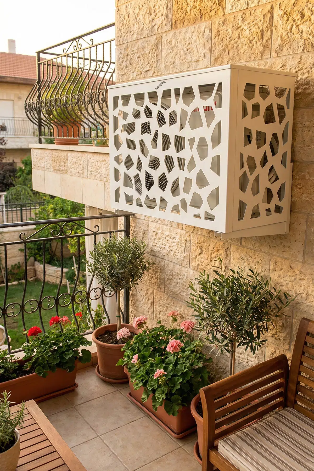 Klima Gizleme Kafesi Stone - Beyaz